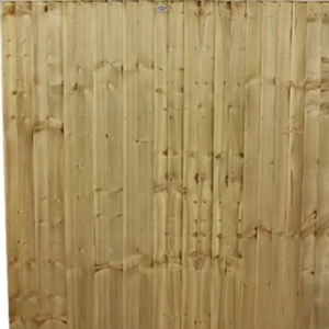 1.83 x 1.83m (6') Green Treated Featheredge Fence Panel